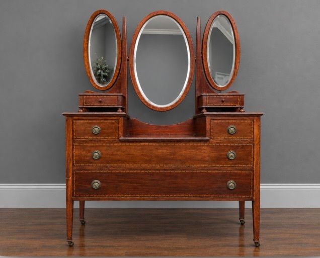 Antique Edwardian inlaid Mahogany and Rosewood dresser