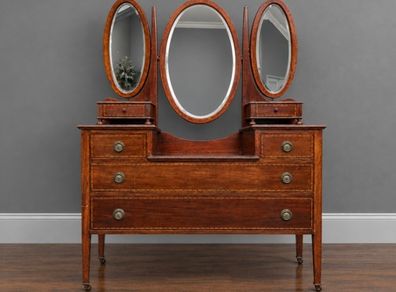 Antique Edwardian inlaid Mahogany and Rosewood dresser