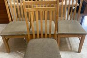 4 x Solid Padded Wooden Kitchen Dining Chairs - Can Deliver