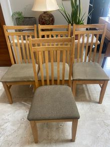 4 x Solid Padded Wooden Kitchen Dining Chairs - Can Deliver