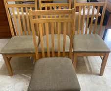 4 x Solid Padded Wooden Kitchen Dining Chairs - Can Deliver