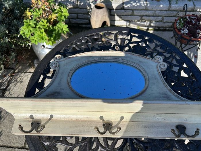 Wall Mirror with shelf and key holder hooks
