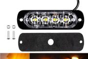 1pcs 12V- 24V Amber 4LED Bar Car Truck Strobe Flash Emergency Light Lamp Led Car Emergency Light Led Headlights Car Accessories