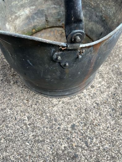 Vintage metal coal shuttle