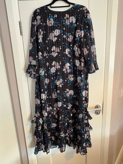 Monsoon Size 24 Navy Dress with Floral Print
