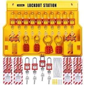 58 PCS Lockout Tagout Kits, Electrical Safety Loto Kit Includes Padlocks, Lockout Station, Hasp, Tags & Zip Ties, Lockout Tagout Safety Tools for Industrial, Electric Power, Machinery
