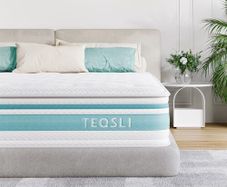 4FT6 Double Mattress, 10 Inch Gel Memory Foam Hybrid - 7 Zone Orthopedic Pocket Sprung Mattress, Medium Firm for Back Pain Relief, 135x190x25 cm
