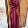 Beautiful burgundy wine satin maxi dress Image 4