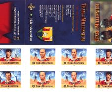 2000 Ireland GAA Team of the Millennium, Cork (The Rebel County) Stamp Booklet Mint Never Hinged (MNH). Players Jack Lynch, Christy Ring & Ray Cummins.