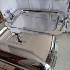 Lovely stainless steel polished mirror serving tray with similar lid cover