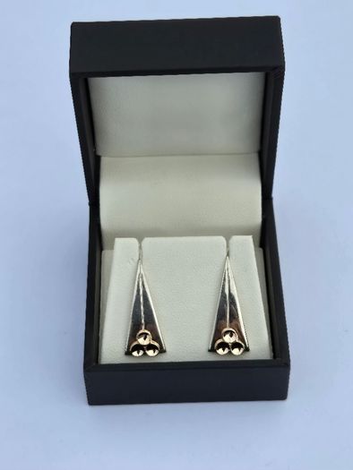 Brand New Hallmarked Silver & 9ct Gold Earrings