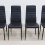 Round Glass Dining Table Set with 4 Faux Leather Chairs Black or White Image 6