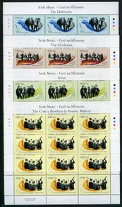 2006 Ireland Irish Music Commemorative Stamp Sheetlets Plate 1B1B1B1B Mint Never Hinged (MNH).