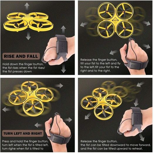 Brand New FIREFLY Smartwatch Intelligent 4-axis Aircraft  Drone Yellow.