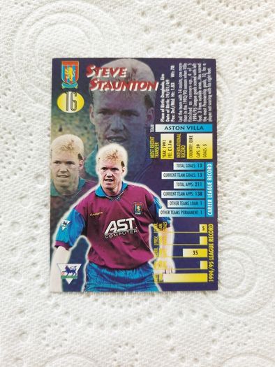 Steve Staunton Aston Villa Football Trading Card 1995 to 1996