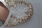 new white and gold genuine leather shoes