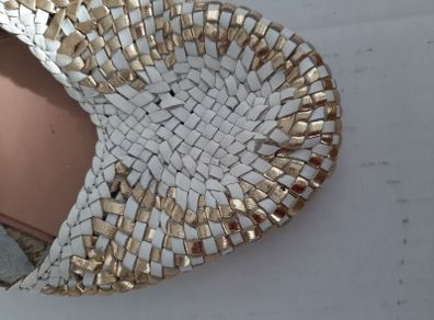 new white and gold genuine leather shoes