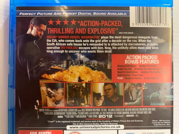 Safe House [2012] Denzel Washington, Ryan Reynolds, Vera Farmiga, Brendan Gleeson [Blu-ray Movie]