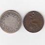 1834, 1/-, 92.5% Silver coin and 1837 holed coin(no 357) Image 2