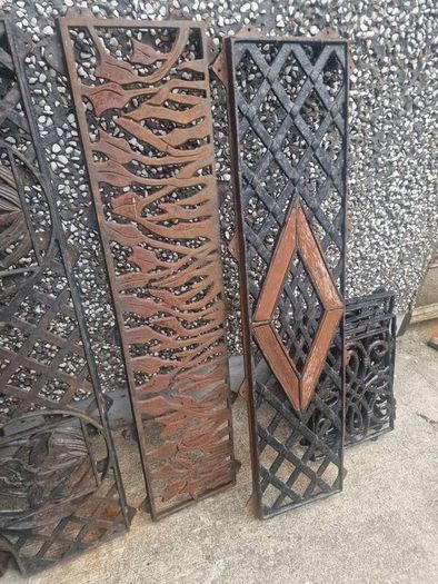 Cast iron bench back covers