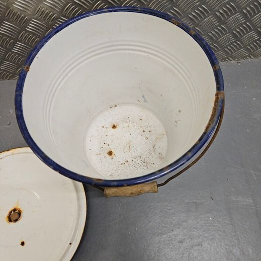 white enamel bucket
