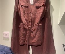 M&S linen wide trousers set