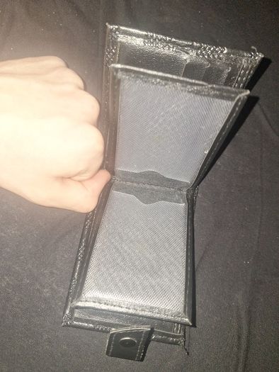 Black leather checkered louis vutton wallet