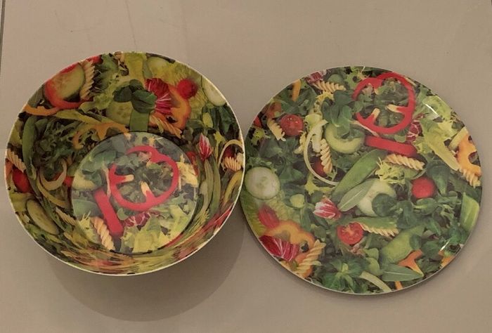 Large Serving Bowl + Matching Platter