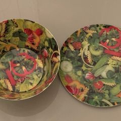 Large Serving Bowl + Matching Platter
