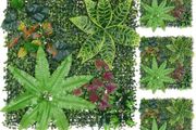 4 Pcs 50cmx50cm Artificial Fern Leaf Wall Panels, Combine to 1mx1m