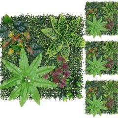4 Pcs 50cmx50cm Artificial Fern Leaf Wall Panels, Combine to 1mx1m