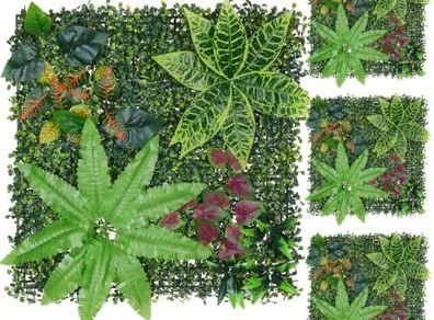 4 Pcs 50cmx50cm Artificial Fern Leaf Wall Panels, Combine to 1mx1m
