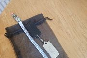 Coach Black Leather &amp; Silver Hang-Tag / NEW