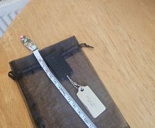 Coach Black Leather & Silver Hang-Tag / NEW