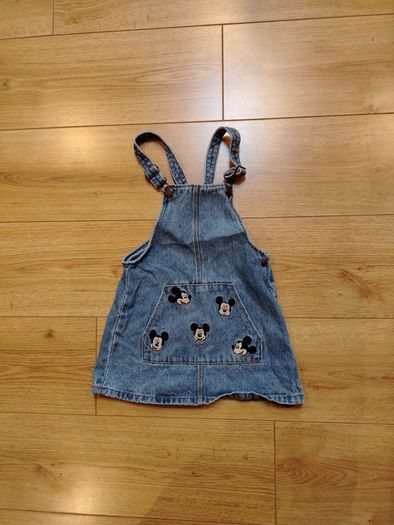 Zara Mickey Mouse Denim Dungaree Dress [4-5 years 110cm]