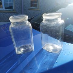 2 old Sweet Jars no lids recovered from an old time Sweet Shop.