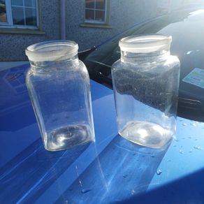 2 old Sweet Jars no lids recovered from an old time Sweet Shop.