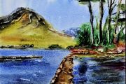 derryclare lough connemara watercolour