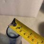 Vintage Very Rare Hand Blown Knobler Indigo Blue Etched Shot Glass / bud vase With Handle Image 3