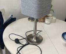 Chrome lamp with silver shade