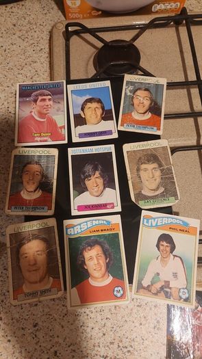 Various cards a&bc differnt colour backs and soccer stars
