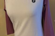 Gym and Coffee White and Purple T Shirt - Size S