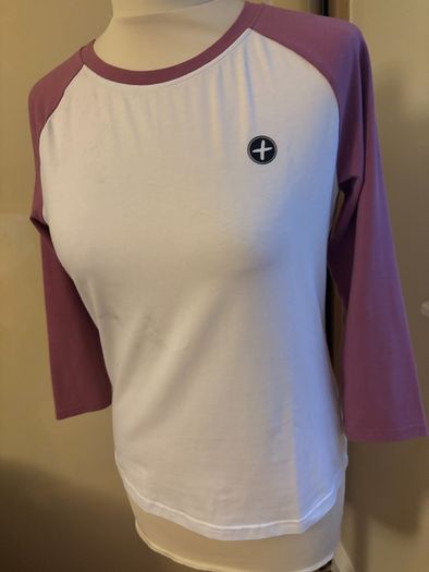 Gym and Coffee White and Purple T Shirt - Size S