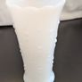 Vintage White Milk Glass Hobnail Vase Scalloped Rim 18cm Image 2