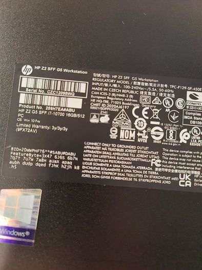 HP Z2 SFF G5 Workstation Intel Core i7-10700F 16GB 1TB SSD Windows 11 Pro