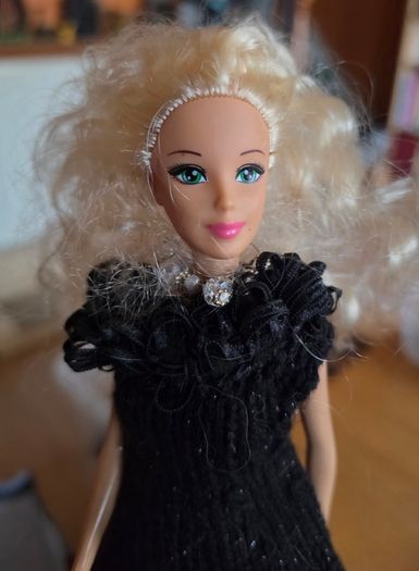 Barbie doll handemade dress and necklace