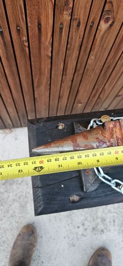 anvil on timber stand