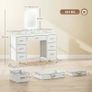 Multi-Storage Elegant Dressing Table, with LED Mirror - White Image 3