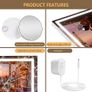Vanity Mirror with Lights, 70 x 50cm LED Makeup Mirror, Lighted Make up Mirrors with Touch Screen Control, 3 Dimmable Modes Square White Image 3