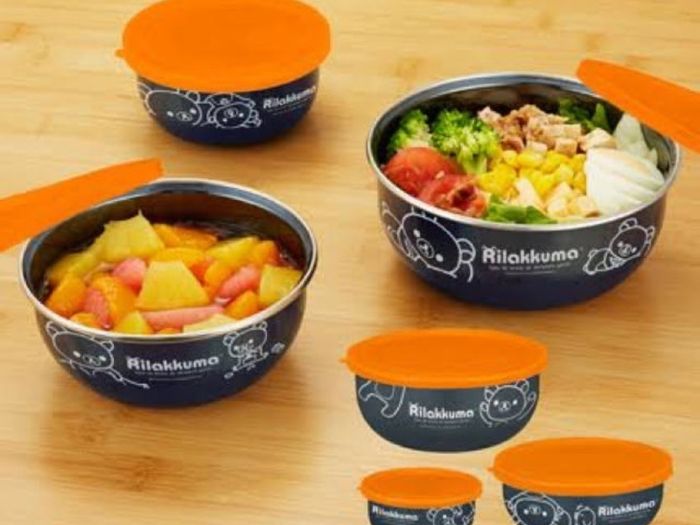 Rilakkuma Enamel Stocker 3 pc Set bowls